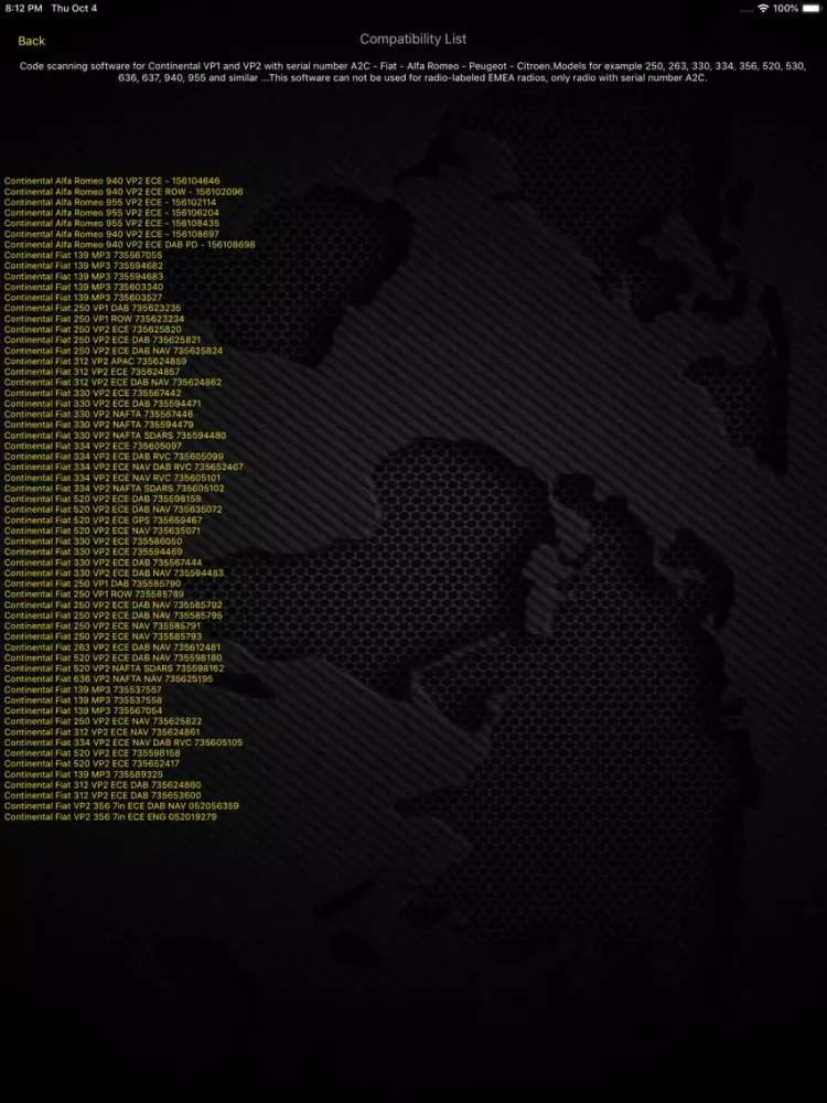 Conti Code Calculator iPad  Screenshots