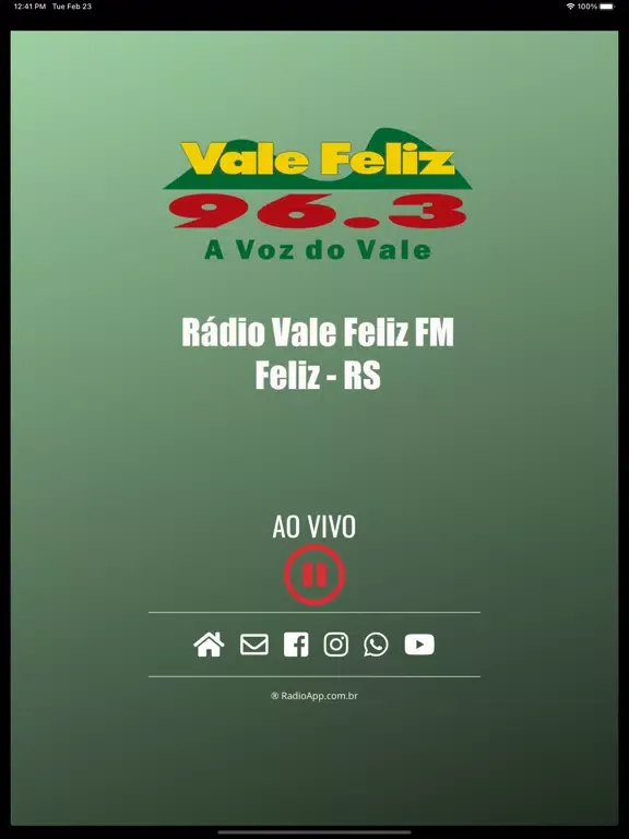 Rádio Vale Feliz FM - 96.3 iPad  स्क्रीनशॉट