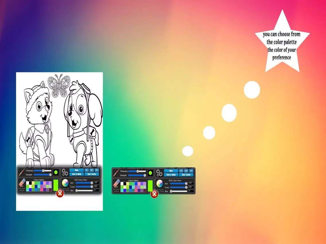 Capturas de tela do Puppies Paw Coloring Book iPad 