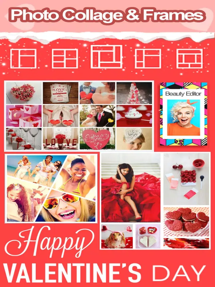 Valentine Photo Collage Frames iPad  스크린샷