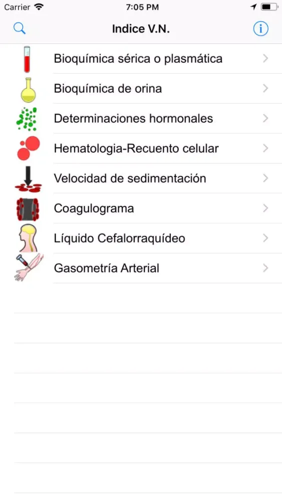 ภาพหน้าจอของ Valores Normales