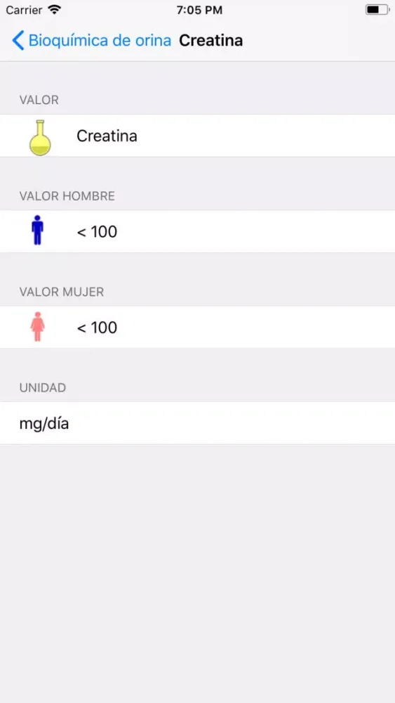 ภาพหน้าจอของ Valores Normales
