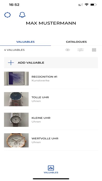 Zrzuty ekranu Valuables
