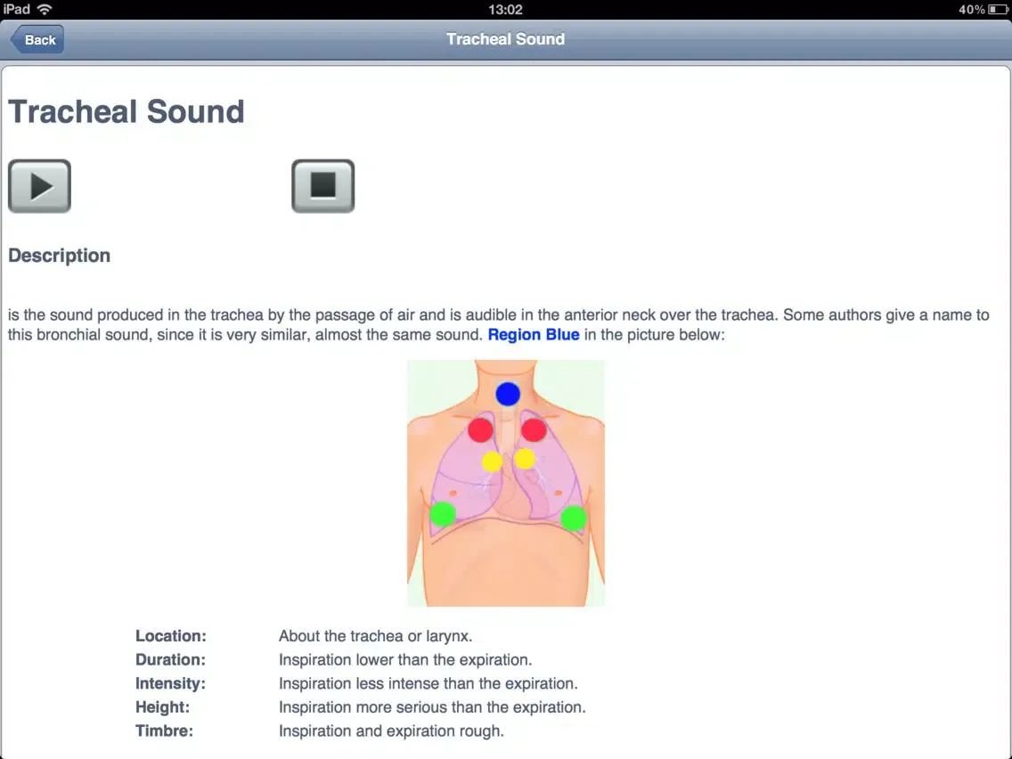 Pulmonary Auscultation iPad  Screenshots