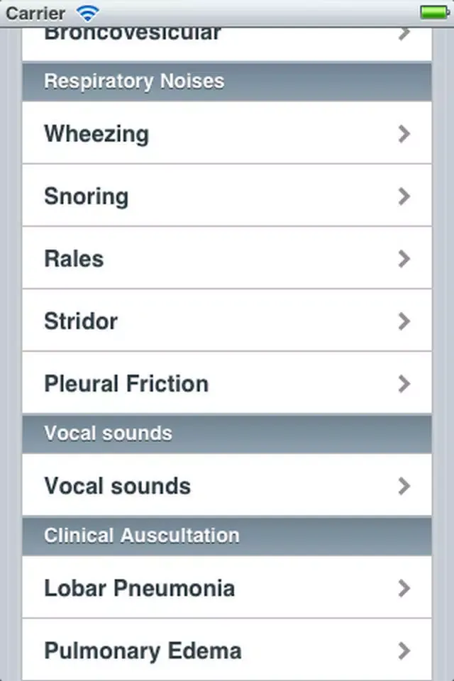 Pulmonary Auscultation Screenshots