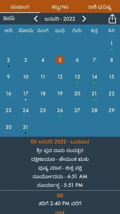 Скриншоты Kannada Calendar 2025 Panchang