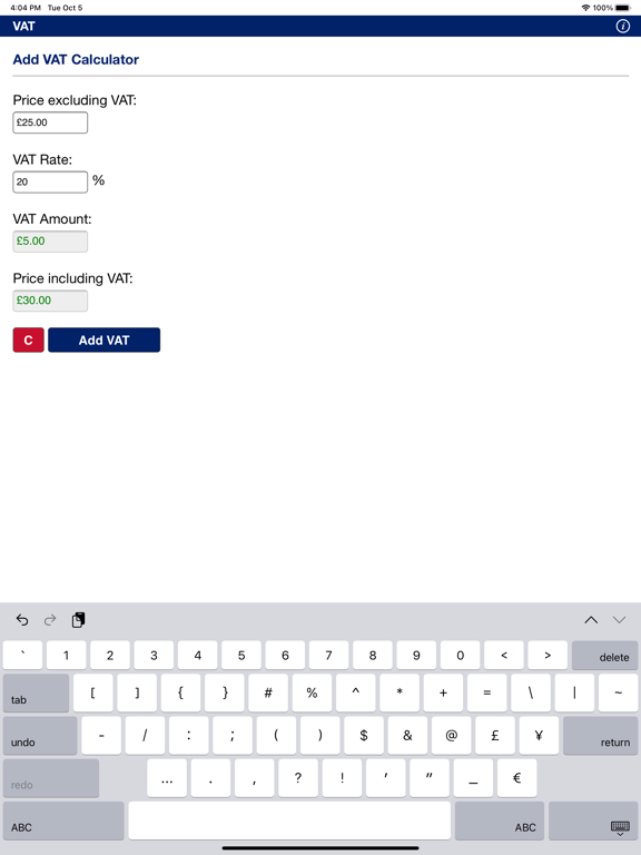 VAT iPad  Ekran Görüntüleri