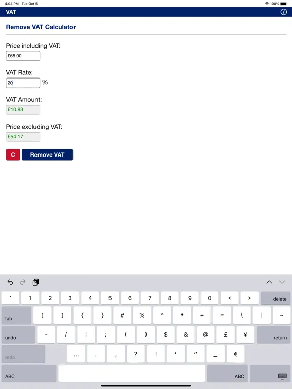 VAT iPad  स्क्रीनशॉट