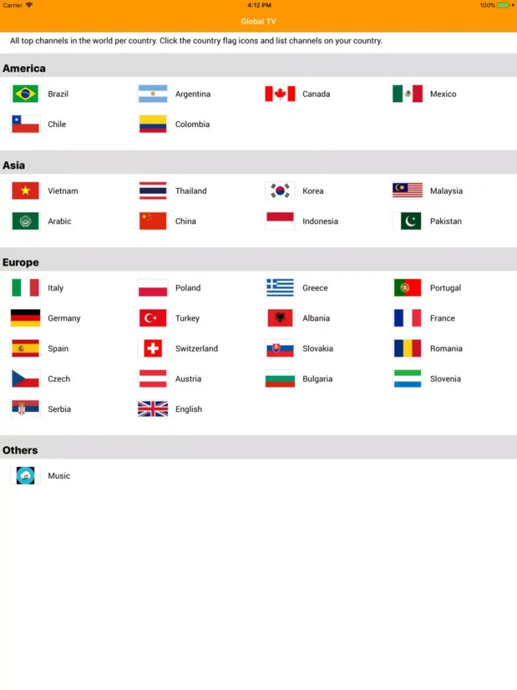 تصاویر Global TV Channels Info iPad 