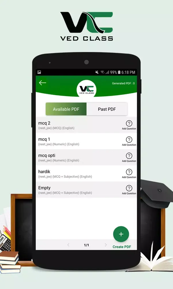 VedClass: Paper Generation App Screenshots