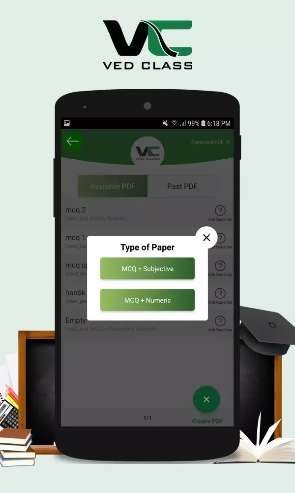 VedClass: Paper Generation App Screenshots
