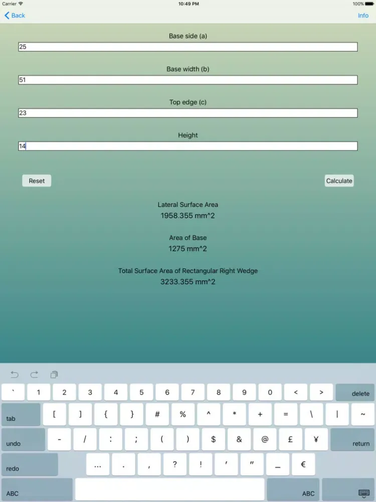 Screenshot di Basic Areas Formulas iPad 
