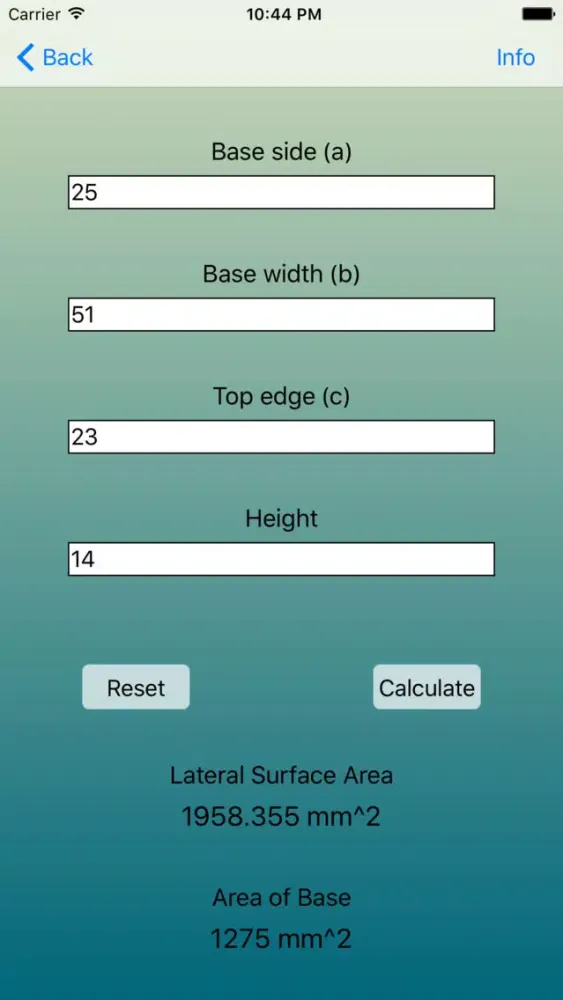 Screenshot di Basic Areas Formulas