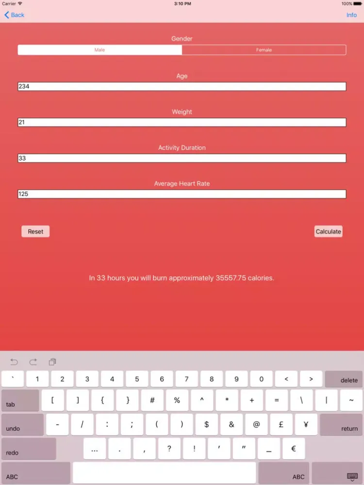 Tangkapan layar Basic Health Calculators iPad 