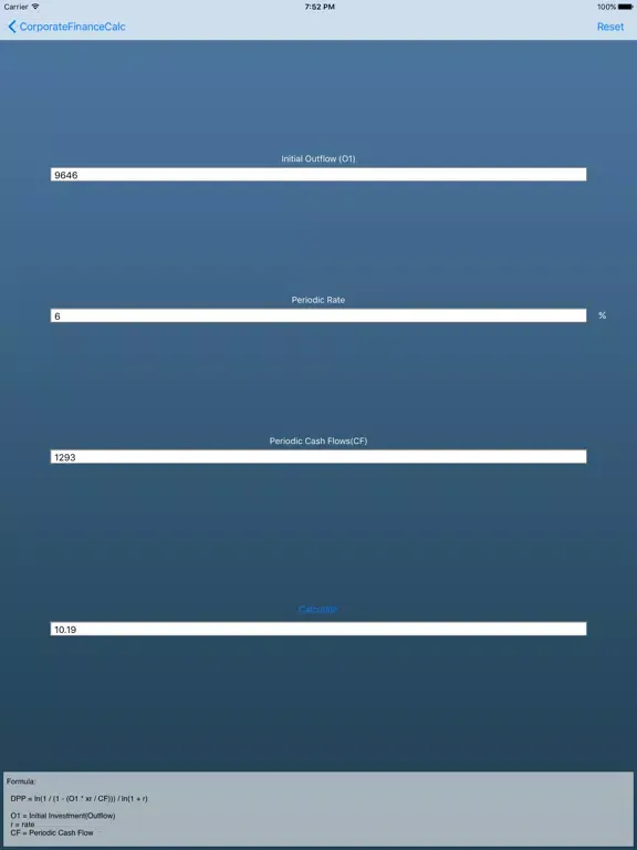 Captures d'écran de CorporateFinanceCalc iPad 
