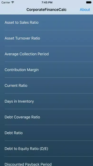 Captures d'écran de CorporateFinanceCalc