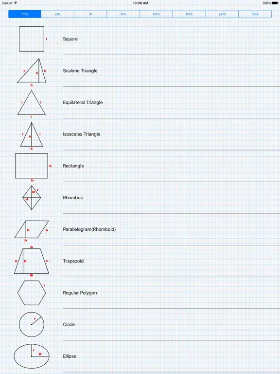 GeometryCalc iPad  Screenshots