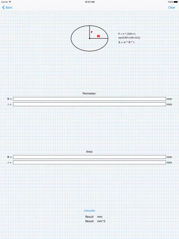 GeometryCalc iPad  Screenshots