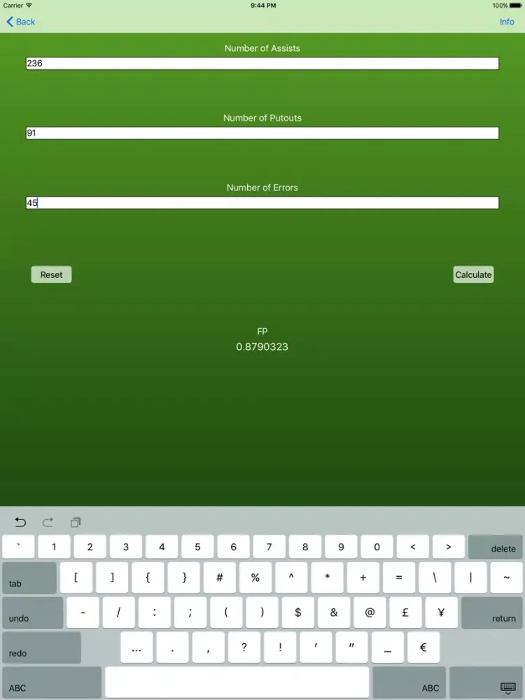 Sports Calculators iPad 应用截图