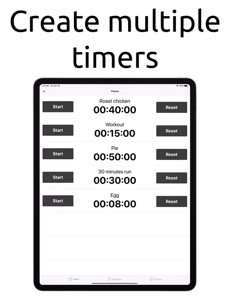 Capturas de tela do Multi Timers & Reminders iPad 