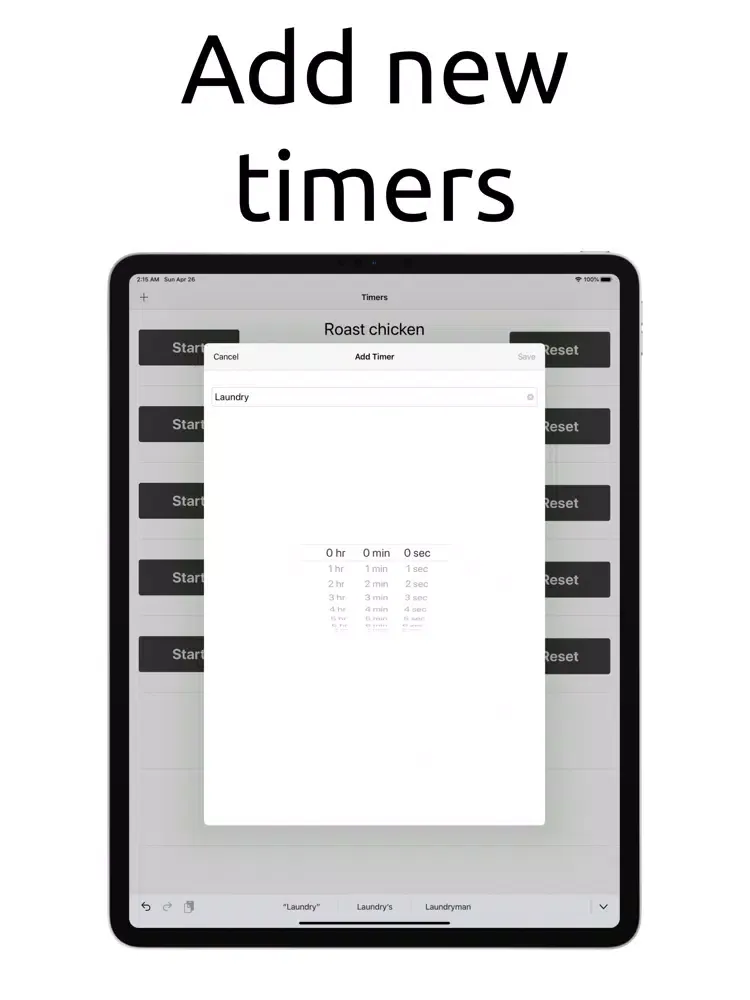 Capturas de tela do Multi Timers & Reminders iPad 