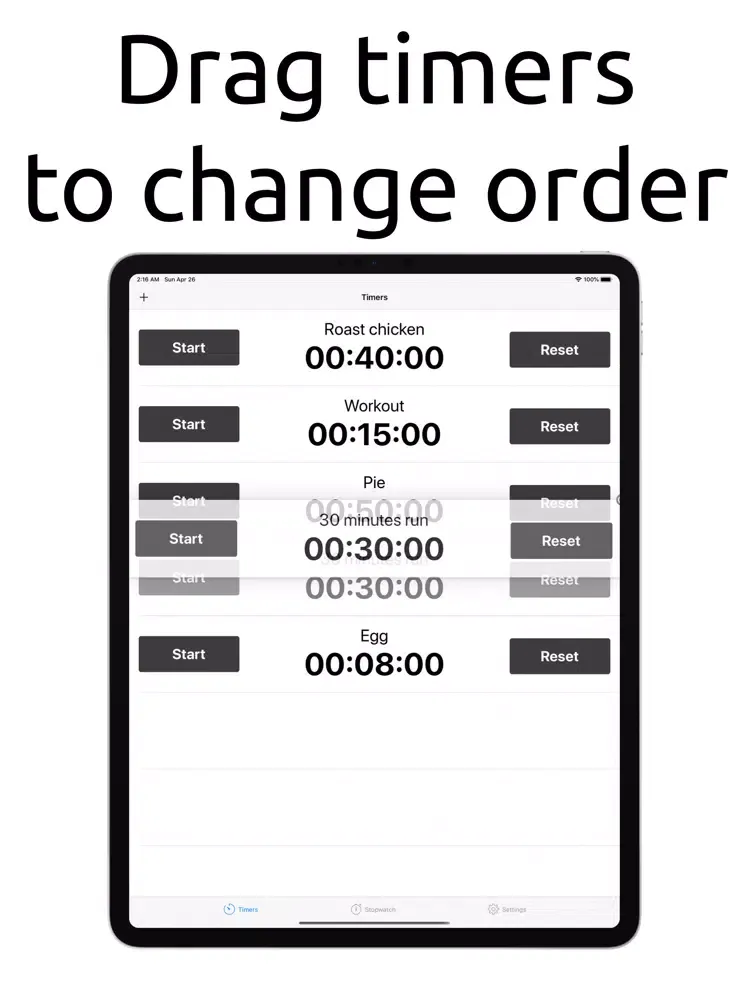 Capturas de tela do Multi Timers & Reminders iPad 