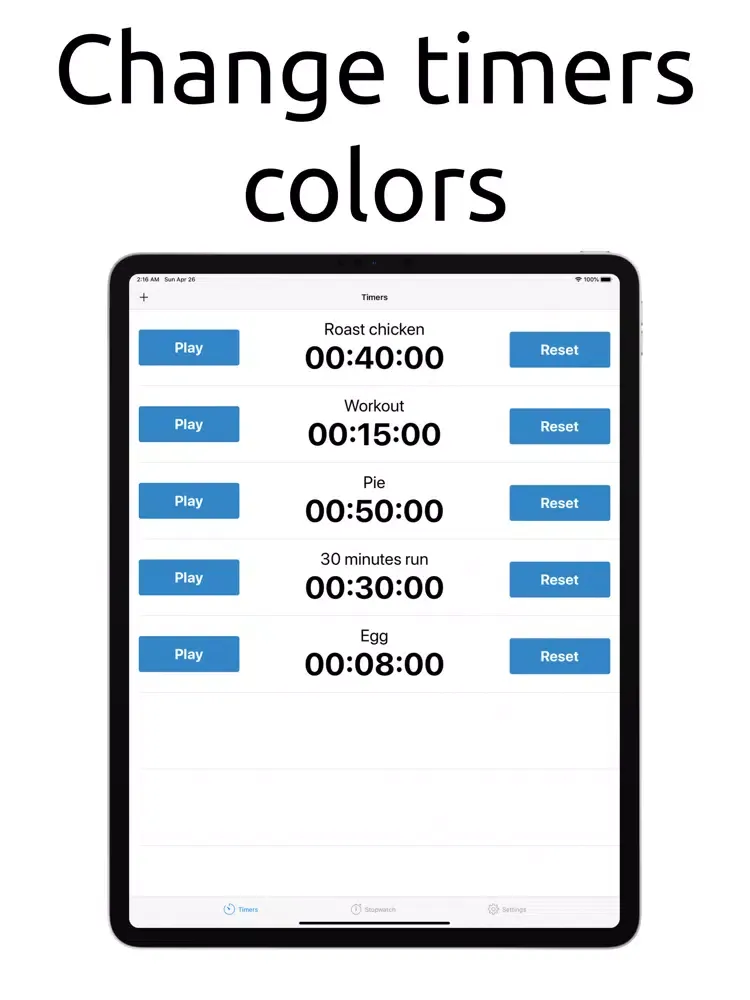 Capturas de tela do Multi Timers & Reminders iPad 