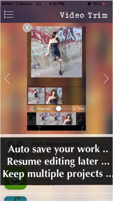Video Trimmer - Trim multiple portions in your movie clip then merge the clips as one! Screenshots