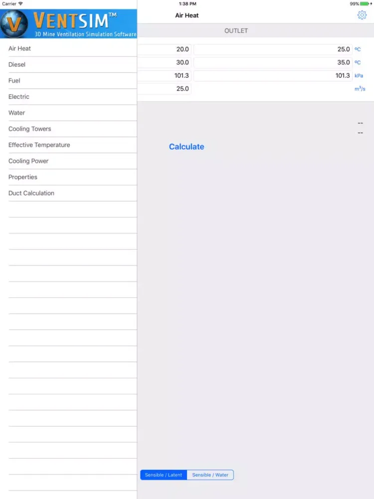 Vent Calculator iPad  Screenshots