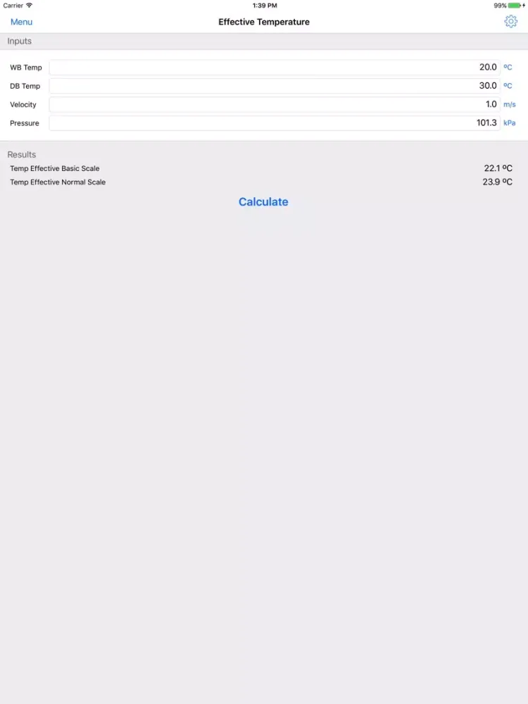Vent Calculator iPad  Screenshots