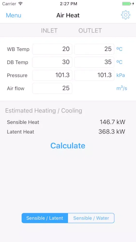 Vent Calculator Screenshots