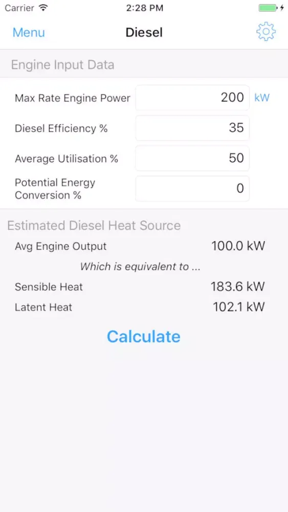 Vent Calculator Screenshots