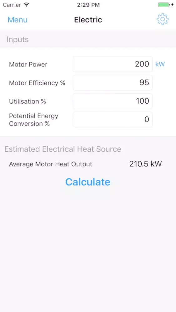 Vent Calculator Screenshots