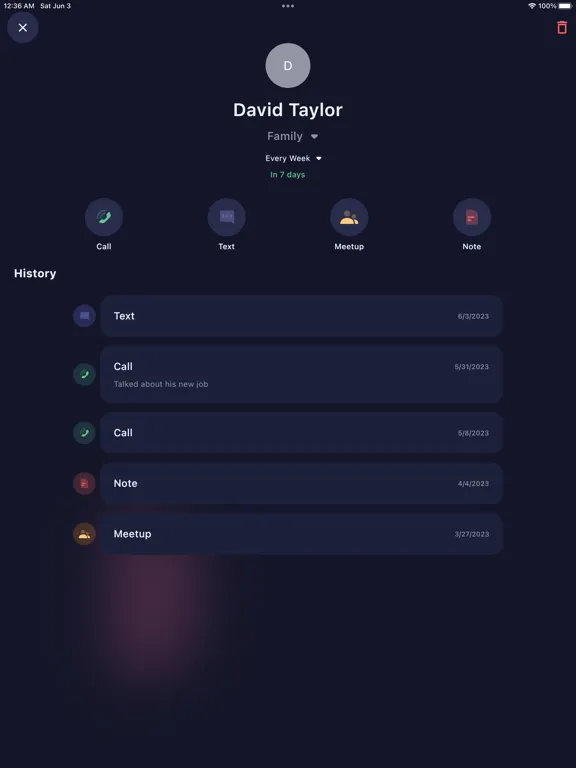ภาพหน้าจอของ Intently - Personal CRM iPad 