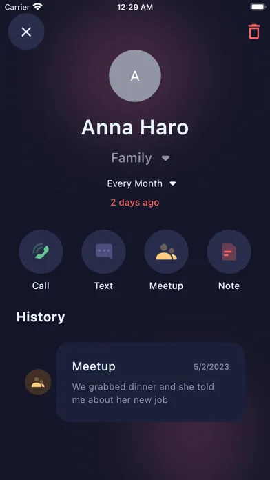 ภาพหน้าจอของ Intently - Personal CRM