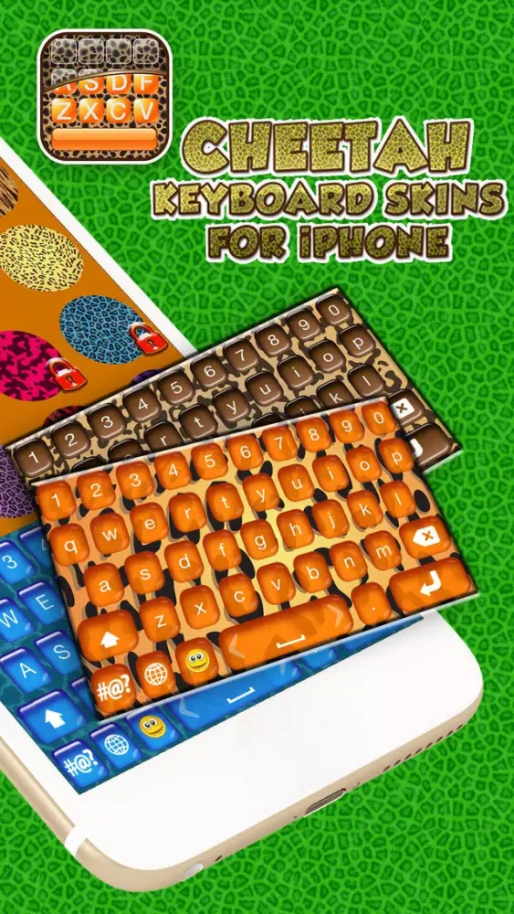 Tangkapan skrin Cheetah Keyboard Skins for iPhone – Animal Print Design.s and Custom Themes Free