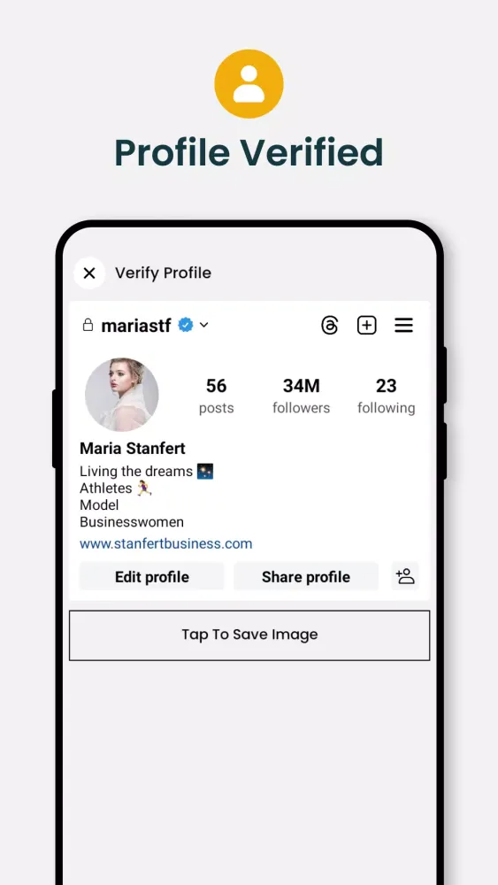 Ảnh chụp màn hình của Verify Account Icon Simulator