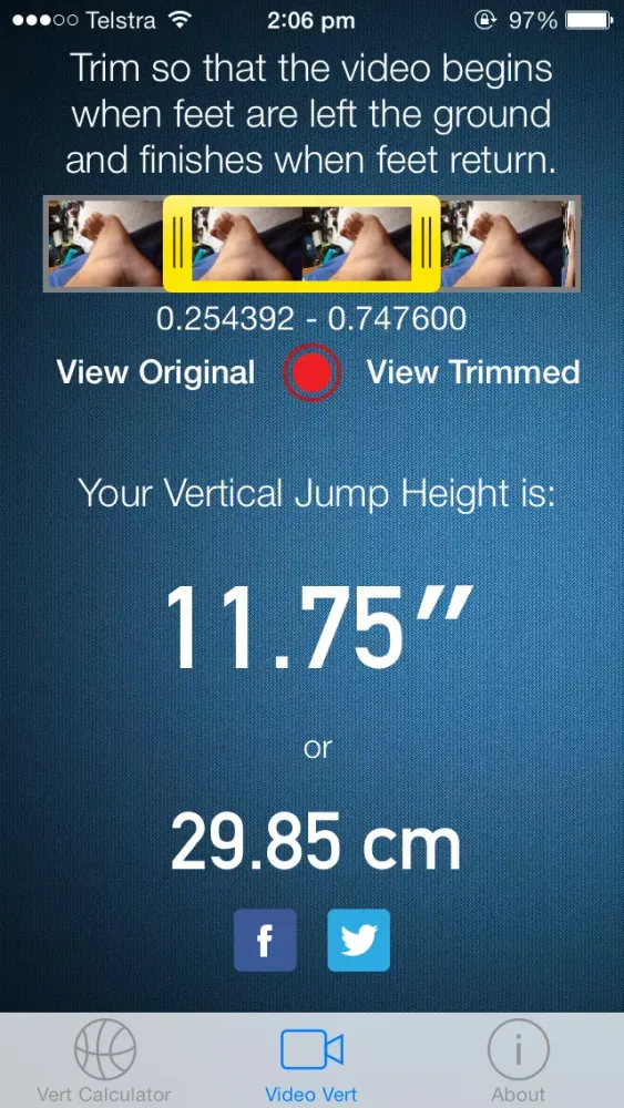 Capturas de tela do Vertical Jump Calculator