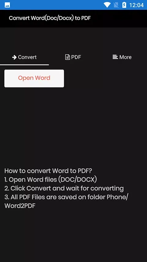 Word to PDF Converter Ekran Görüntüleri