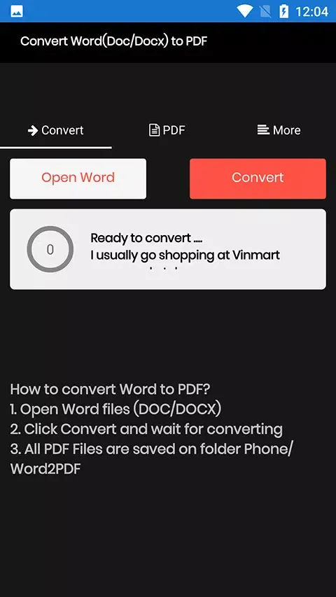Word to PDF Converter Ekran Görüntüleri