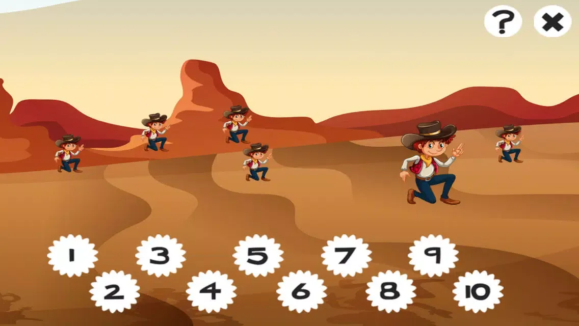 Capturas de tela do 123 Baby & Kid-s Learn-ing To Count-ing Number-s To Ten Game-s: Free Play-ing & Learn-ing Fun with Cow-Boys