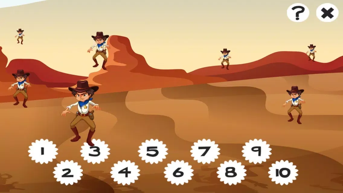 Capturas de tela do 123 Baby & Kid-s Learn-ing To Count-ing Number-s To Ten Game-s: Free Play-ing & Learn-ing Fun with Cow-Boys