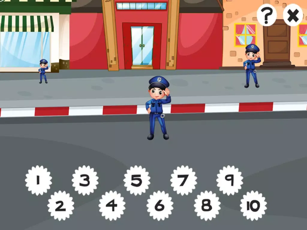 Tangkapan skrin 123 Count-ing & Learn-ing Number-s To Ten Kid-s Game-s with Police-Men iPad 