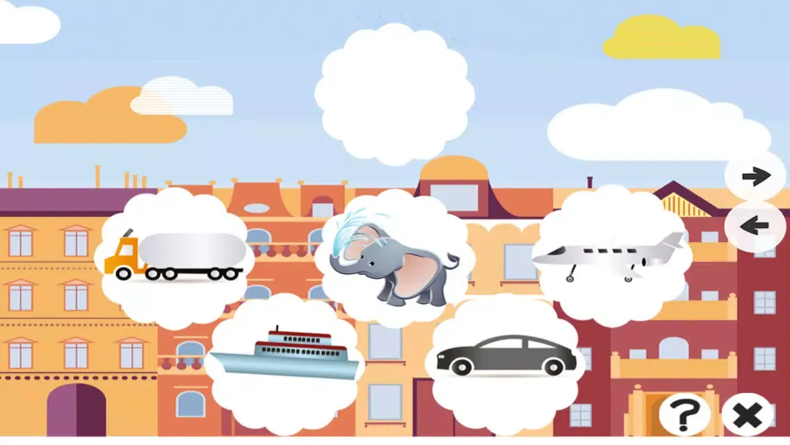 Ảnh chụp màn hình của Animated Kids & Baby Game with Crazy Cars and Vehicles For Free: Spot The Mistakes in The Pictures. Find the Differences And Learn Logical Rows