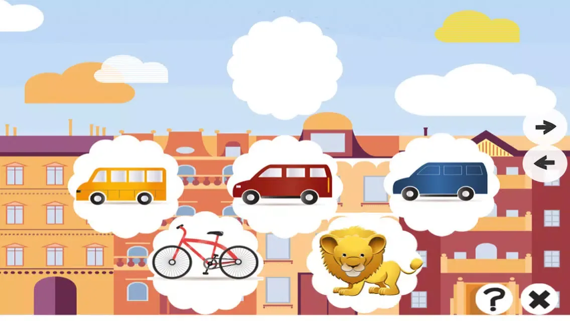 Ảnh chụp màn hình của Animated Kids & Baby Game with Crazy Cars and Vehicles For Free: Spot The Mistakes in The Pictures. Find the Differences And Learn Logical Rows