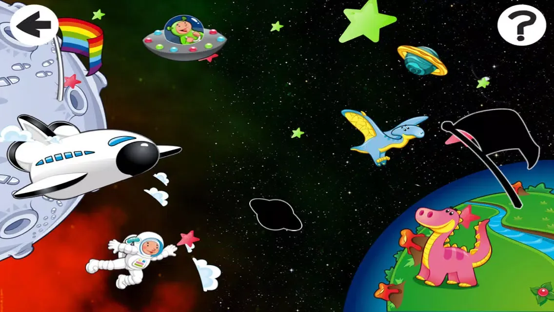 Alien-s Lost in Space with Robot-er, Dino-saur and Star-s In Fun-ny Kid-s Game-s应用截图