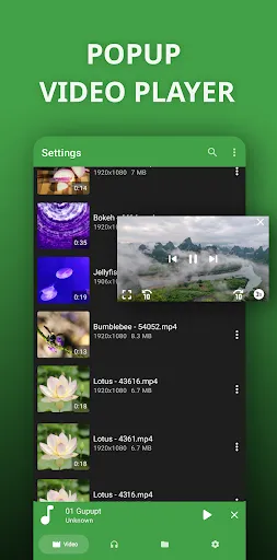Capturas de tela do video player for android