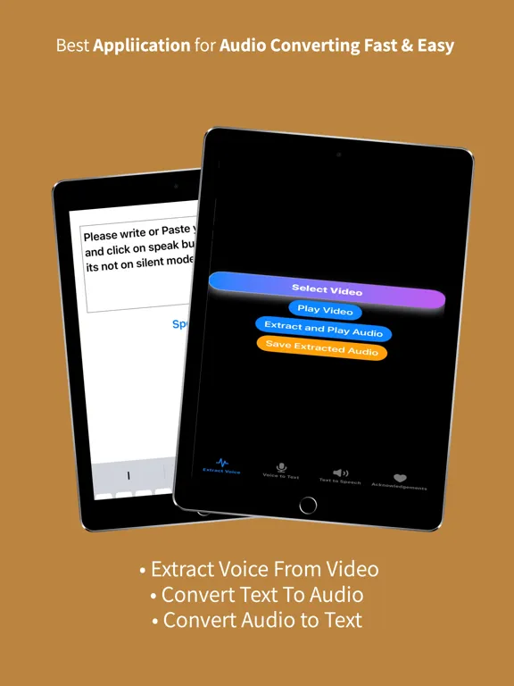 Tangkapan layar VideoVoice to text INGOAMPT iPad 