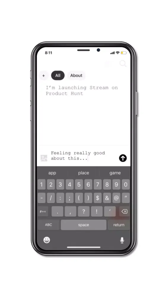 Tangkapan layar Stream: Document your Thoughts