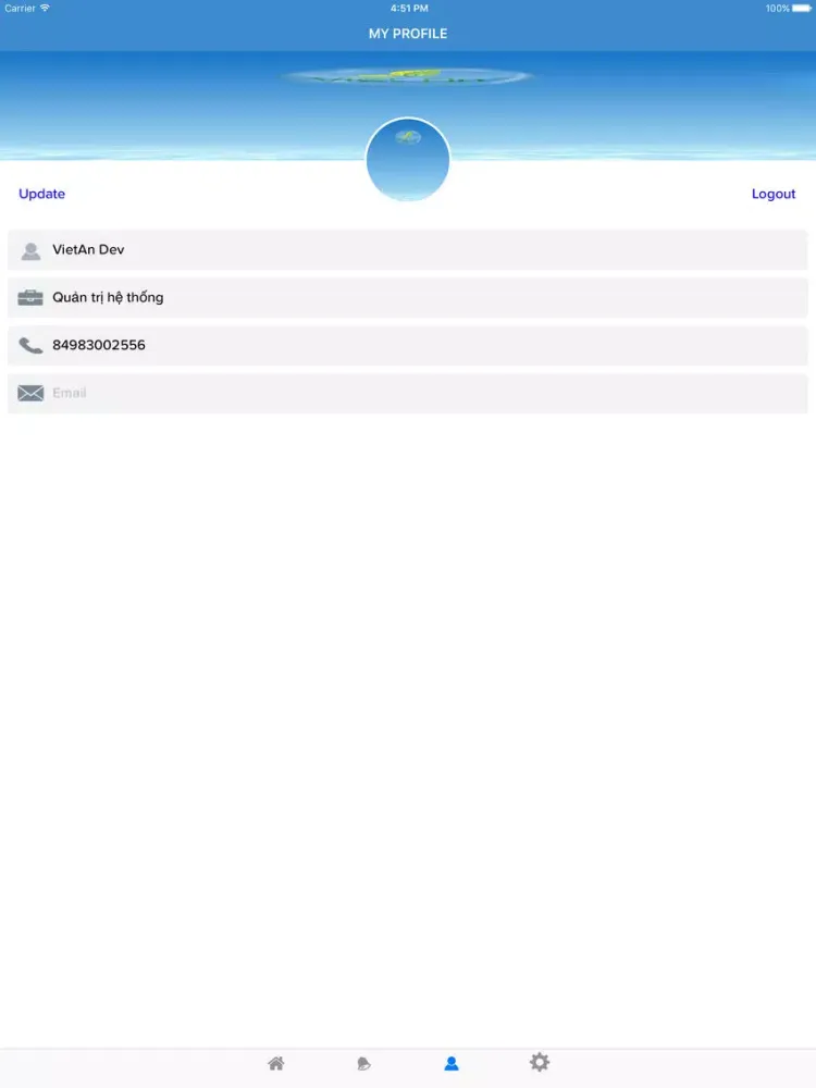 Capturas de tela do Viet An EMS iPad 